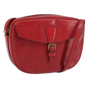 Authentic LOUIS VUITTON Epi Jeune Fille MM Shoulder Bag Red M52157 LV